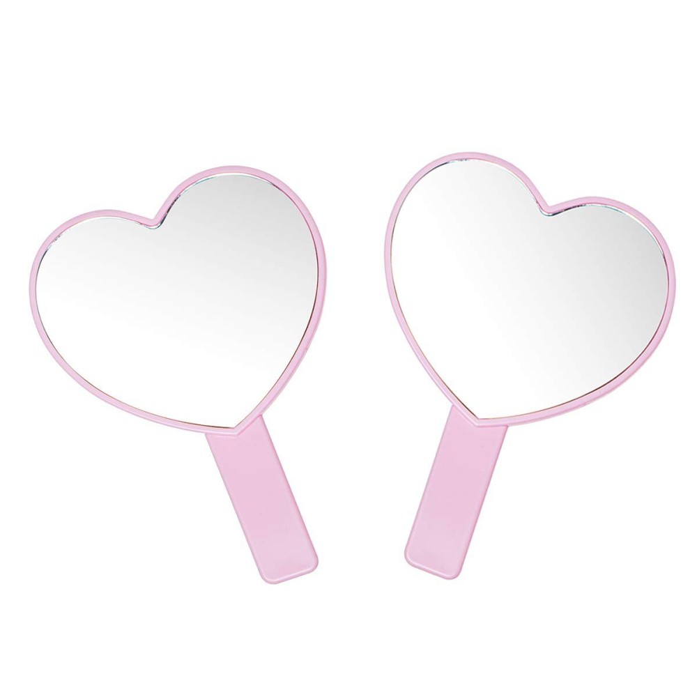 TOPYHL 2PCS Heart-Shaped Makeup Hand Mirror,Travel Handheld Mirror Portable Personal Cosmetic Mirror with Handle (Pink) TOPYHL 2PCS Heart-Shaped Makeup Hand Mirror,Travel Handheld Mirror Portable Personal Cosmetic Mirror with Handle (Pink)