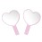 TOPYHL 2PCS Heart-Shaped Makeup Hand Mirror,Travel Handheld Mirror Portable Personal Cosmetic Mirror with Handle (Pink)