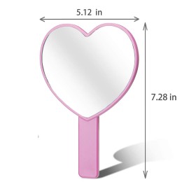 TOPYHL 2PCS Heart-Shaped Makeup Hand Mirror,Travel Handheld Mirror Portable Personal Cosmetic Mirror with Handle (Pink) TOPYHL 2PCS Heart-Shaped Makeup Hand Mirror,Travel Handheld Mirror Portable Personal Cosmetic Mirror with Handle (Pink)