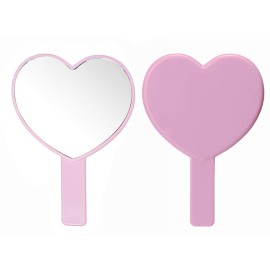 TOPYHL 2PCS Heart-Shaped Makeup Hand Mirror,Travel Handheld Mirror Portable Personal Cosmetic Mirror with Handle (Pink) TOPYHL 2PCS Heart-Shaped Makeup Hand Mirror,Travel Handheld Mirror Portable Personal Cosmetic Mirror with Handle (Pink)