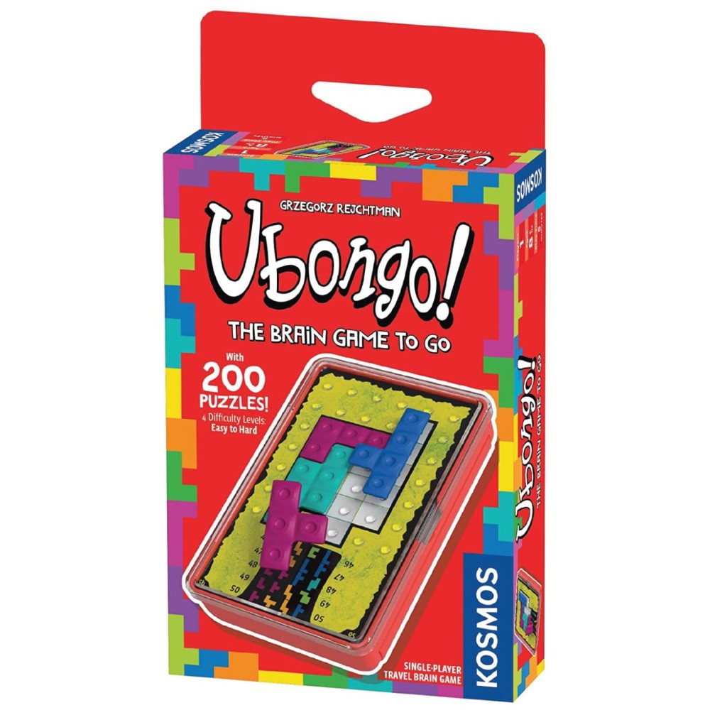 Thames & Kosmos Ubongo The Brain Game to Go Fast-Paced, Addictive, and Easy-to-Learn | Convenient Self Contained Carrying Case | Solo Geometric Puzzle Game | for Ages 8 and Up