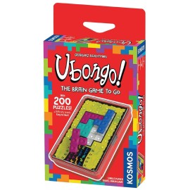 Thames & Kosmos Ubongo The Brain Game to Go Fast-Paced, Addictive, and Easy-to-Learn | Convenient Self Contained Carrying Case | Solo Geometric Puzzle Game | for Ages 8 and Up