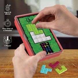 Thames & Kosmos Ubongo The Brain Game to Go Fast-Paced, Addictive, and Easy-to-Learn | Convenient Self Contained Carrying Case | Solo Geometric Puzzle Game | for Ages 8 and Up