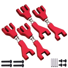 HobbyPark Aluminum Front & Rear Upper Suspension Arms for 1/10 Redcat Blackout XTE Upgrades Parts, fit XBE SC Pro, Replace BS213-002 / BLH-0001GM (4-Pack) (Red)