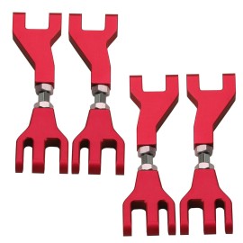 HobbyPark Aluminum Front & Rear Upper Suspension Arms for 1/10 Redcat Blackout XTE Upgrades Parts, fit XBE SC Pro, Replace BS213-002 / BLH-0001GM (4-Pack) (Red)