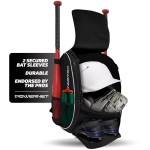 PowerNet Starter Backpack, Softball & Baseball Bag, Organized Pockets for Baseball Accessories, Helmet, Gloves, Catchers Gear & Bat Sleeves, Youth Travel Sports Backpack (1-Pack)