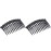 Parcelona French Twisted Edge Black 3 Celluloid Set of 2 Flexible 13 teeth Side Hair Combs for Women and Girls