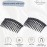 Parcelona French Twisted Edge Black 3 Celluloid Set of 2 Flexible 13 teeth Side Hair Combs for Women and Girls