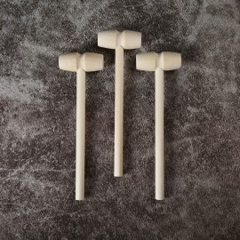 24 Pcs Mini Wooden Hammers for Breakable Chocolate, Natural Wood Toy Mallets for Kids
