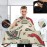 visesunny Barbershop Tattoo Vintage Seamless Pattern Barber Cape Anti-Static Hair Cutting Cape with Snap Closure Professional Salon Polyester Beard Shaving Bib Water-Resistant Hairdressing Cape Adjust