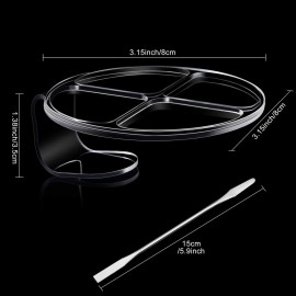 2 Pcs Acrylic Handheld Makeup Palette Foundation Mixing Palette Hand held Makeup Spatula Nail Art Manicure Tray with 2 Cosmetic Spatula, for Beauty Salon