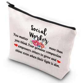 G2TUP Social Worker Gift for Women Social Worker Career Job Appreciation Travel Makeup Bag You Matter More than You Think (Social Worker)