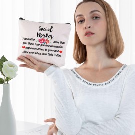 G2TUP Social Worker Gift for Women Social Worker Career Job Appreciation Travel Makeup Bag You Matter More than You Think (Social Worker)