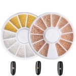 Multi-size Mini Steel Ball Caviar Beads 3D Nails Art Decoration Gold Silver Rose Gold Color Ball Beads Nail Art Accessories