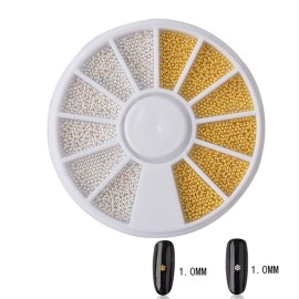 Multi-size Mini Steel Ball Caviar Beads 3D Nails Art Decoration Gold Silver Rose Gold Color Ball Beads Nail Art Accessories