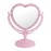 D&XQAUO Pink Heart Shaped Mirror - Coquette Room Decor for Desk, Vanity & Bathroom - Cute Table Mirror with Stand