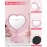 D&XQAUO Pink Heart Shaped Mirror - Coquette Room Decor for Desk, Vanity & Bathroom - Cute Table Mirror with Stand