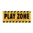 Stupell Industries Play Zone Caution Children Construction Sign Yellow Black, Designed by Stephanie Workman Marrott Wall Plaque, 7 x 17
