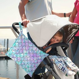 visesunny Beautiful Rainbow Mermaid Scale 2Pcs Wet Bag with Zippered Pockets Washable Reusable Roomy for Travel,Beach,Pool,Daycare,Stroller,Diapers,Dirty Gym Clothes, Wet Swimsuits, Toiletries