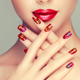 Maitys 24 Sheets Letters for Nails Old English Nail Stickers 3D Holographic Letter Self-Adhesive Gold Old English Alphabet Nail Decals for DIY Women(Chic Colors)