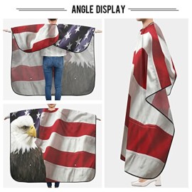 American Flag With Eagle Barber Cape Professional Salon Cape Haircut Apron Hair Cut Cape Waterproof, 55x65 American Flag With Eagle Barber Cape Professional Salon Cape Haircut Apron Hair Cut Cape Waterproof, 55x65