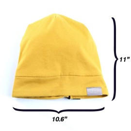 ELIHAIR Kids Beanie Sleep Hats Bonnet for Night Sleeping Cap Silky Lined Satin Bonnet with Adjustable Elastic Band for Teens Toddler Child Natural Curly Frizzy Hair Cover(Sunny Yellow)