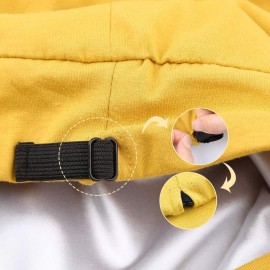 ELIHAIR Kids Beanie Sleep Hats Bonnet for Night Sleeping Cap Silky Lined Satin Bonnet with Adjustable Elastic Band for Teens Toddler Child Natural Curly Frizzy Hair Cover(Sunny Yellow)