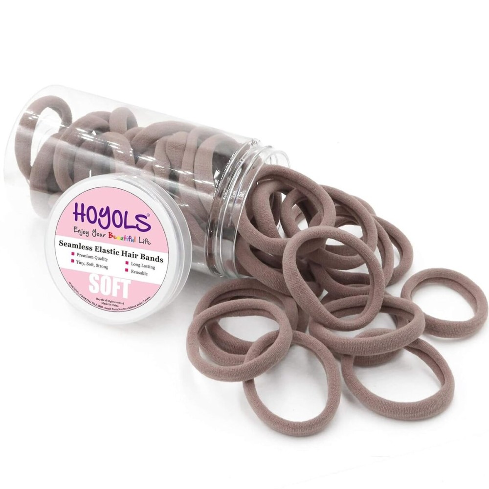 HOYOLS Large Fabric Hair Ties Soft & Gentle Bands Ponytail Holder for Thick Heavy Curly Hair, No Slip No Damage Seamless Scrunchies Headbands 100 Pcs (Caramel) HOYOLS Large Fabric Hair Ties Soft & Gentle Bands Ponytail Holder for Thick Heavy Curly Hair, No Slip No Damage Seamless Scrunchies Headbands 100 Pcs (Caramel)