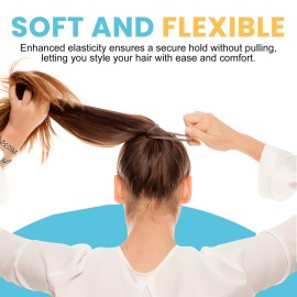 HOYOLS Large Fabric Hair Ties Soft & Gentle Bands Ponytail Holder for Thick Heavy Curly Hair, No Slip No Damage Seamless Scrunchies Headbands 100 Pcs (Caramel) HOYOLS Large Fabric Hair Ties Soft & Gentle Bands Ponytail Holder for Thick Heavy Curly Hair, No Slip No Damage Seamless Scrunchies Headbands 100 Pcs (Caramel)
