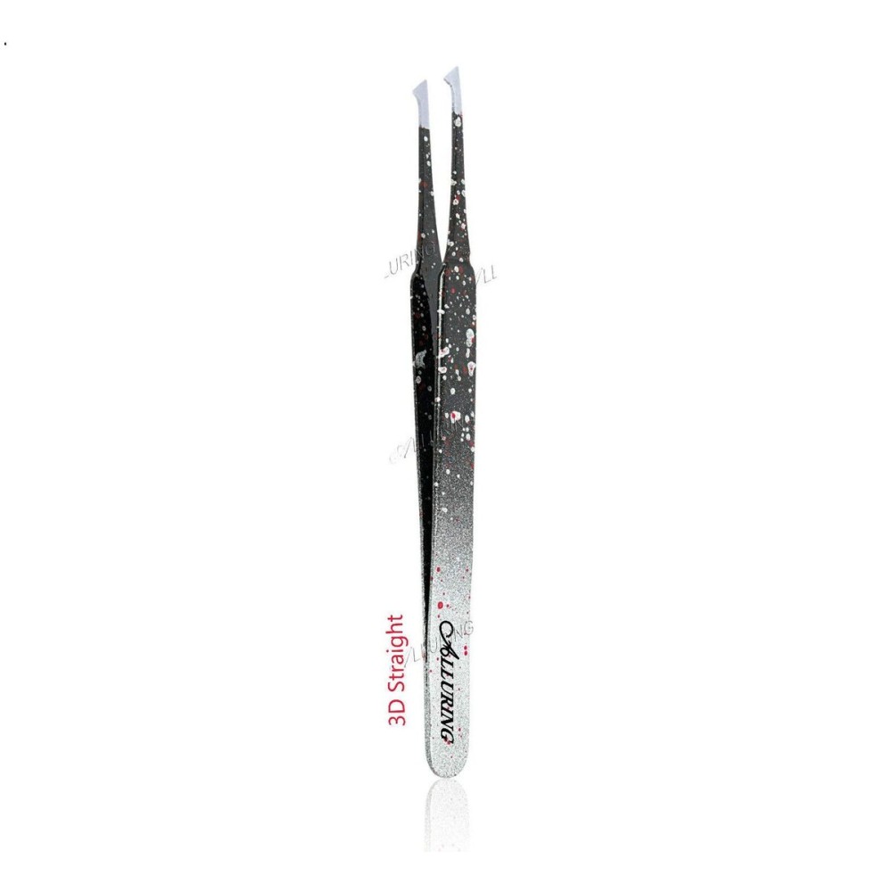 Alluring Ombre Black & Red Tweezers for Eyelash Extension for Volume Lashes 3D, 5D & 6D lashes - 3D Straight Alluring Ombre Black & Red Tweezers for Eyelash Extension for Volume Lashes 3D, 5D & 6D lashes - 3D Straight