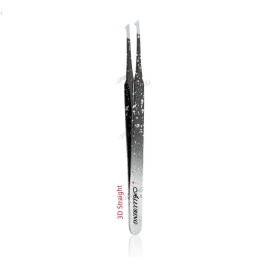 Alluring Ombre Black & Red Tweezers for Eyelash Extension for Volume Lashes 3D, 5D & 6D lashes - 3D Straight