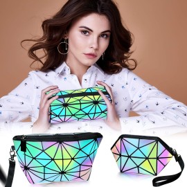 Weewooday 3 Pieces Makeup Bags for Women, Portable Travel Cosmetic Bag Organizer Case with Wrist Strap Toiletry Bags Holographic Luminous Geometric and Reflective Foldable Makeup Bags Weewooday 3 Pieces Makeup Bags for Women, Portable Travel Cosmetic Bag Organizer Case with Wrist Strap Toiletry Bags Holographic Luminous Geometric and Reflective Foldable Makeup Bags
