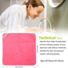 SINLAND Brushed Microfiber Facial Cloths Fast Drying Washcloth 12inch x 12inch Absorbent Face Wash Cloth Soft Makeup Remover Cloths