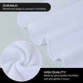 SINLAND Brushed Microfiber Facial Cloths Fast Drying Washcloth 12inch x 12inch Absorbent Face Wash Cloth Soft Makeup Remover Cloths