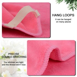 SINLAND Brushed Microfiber Facial Cloths Fast Drying Washcloth 12inch x 12inch Absorbent Face Wash Cloth Soft Makeup Remover Cloths