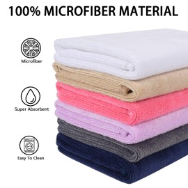 SINLAND Brushed Microfiber Facial Cloths Fast Drying Washcloth 12inch x 12inch Absorbent Face Wash Cloth Soft Makeup Remover Cloths