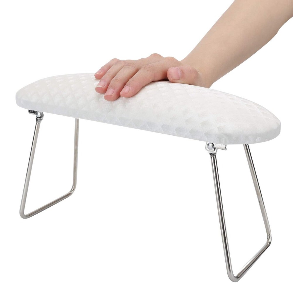 Hand Pillow for Nail Manicure, Foldable Salon Hand Cushion Nail Art Holder Arm Rest Manicure Tool(white)