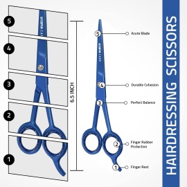 Utopia Care Hair Cutting and Hairdressing Scissors 6.5 Inch, Premium Stainless Steel Shears with Smooth Razor and Sharp Edge Blades for Salons, Men, Women and Kids, Blue Utopia Care Hair Cutting and Hairdressing Scissors 6.5 Inch, Premium Stainless Steel Shears with Smooth Razor and Sharp Edge Blades for Salons, Men, Women and Kids, Blue