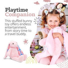 Plushible Easter Bunny Stuffed Animal, 18 (Pink) - Plush, Soft Embroidered Stuffed Bunny Toy for Kids, Newborns, Boys & Girls, Cuddly and Adorable Plush Toys