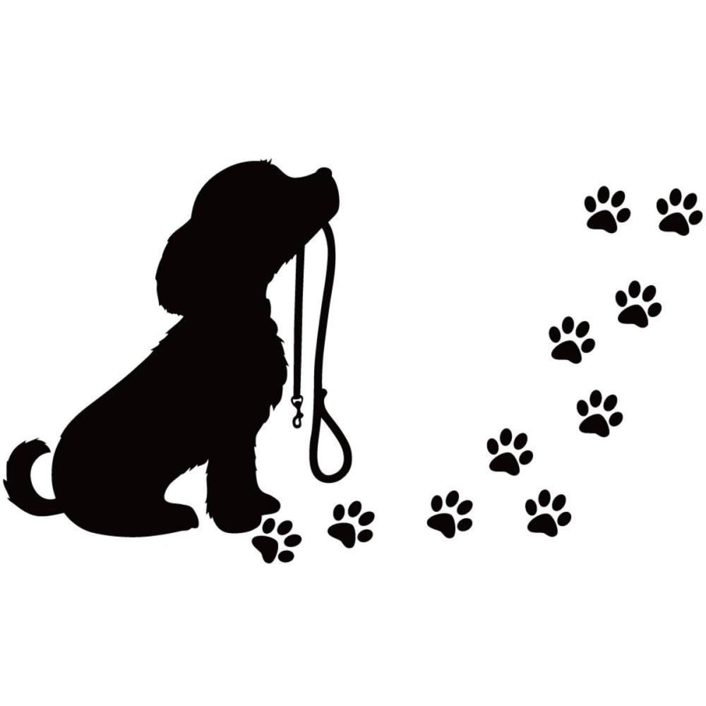 Dog Paw Prints Vinyl Wall Decal Removable Pet Stickers for Kids Boys Girls Baby Nursery Bedroom Decor