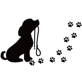 Dog Paw Prints Vinyl Wall Decal Removable Pet Stickers for Kids Boys Girls Baby Nursery Bedroom Decor