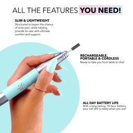 Kiara Sky Beyond Pro Nail Drill | Portable, Rechargeable & Cordless - Blue