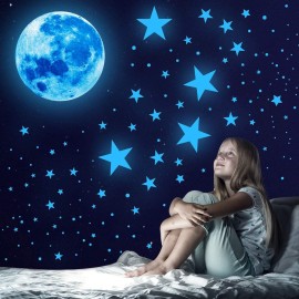 Glow in The Dark Stars,Glowing Stars and Moon Wall Decals, 1088 Pcs Ceiling Stars Glow in The Dark Kids Room Wall Decor, Perfect for Kids Nursery Bedroom Living Room