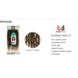 Boobi Boss Crochet Braids Nu Locs 2X Spring Twist 14 (3-pack, T4/3327)