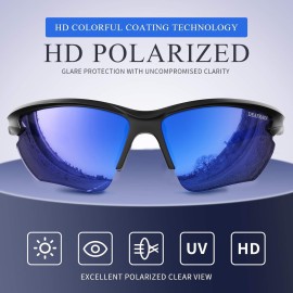 DEAFRAIN Polarized Sports Sunglasses for Men Women Cycling Running Fishing Driving Baseball Athletic Glasses UV Protection DEAFRAIN Polarized Sports Sunglasses for Men Women Cycling Running Fishing Driving Baseball Athletic Glasses UV Protection