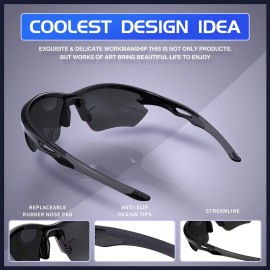 DEAFRAIN Polarized Sports Sunglasses for Men Women Cycling Running Fishing Driving Baseball Athletic Glasses UV Protection DEAFRAIN Polarized Sports Sunglasses for Men Women Cycling Running Fishing Driving Baseball Athletic Glasses UV Protection