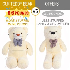 IKASA Giant Teddy Bear Plush Toy Stuffed Animals (White, 47 inches)