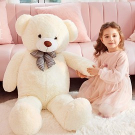 IKASA Giant Teddy Bear Plush Toy Stuffed Animals (White, 47 inches)