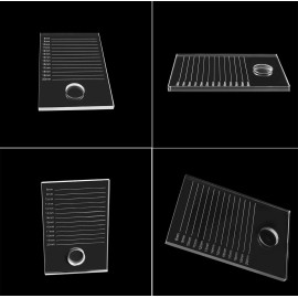 Fashionclubs Eyelash Extension Pallet Crystal Glass False Lashes Tray, Larger 6.22x4.33x0.27, Strip Eye Lash Stand Pallet Adhesive Glue Holder