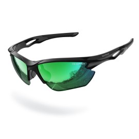 DEAFRAIN Sports Sunglasses Polarized for Men Women Baseball Cycling Running Fishing Driving Golf Green Glasses UV Protection